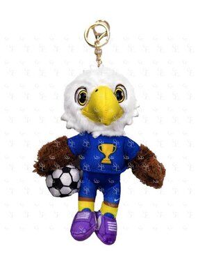 Eagle Soccer Mascot Plush Keychain